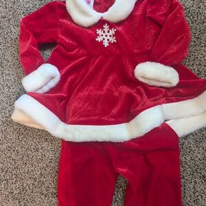 Little Lass Red and White Festive Dress